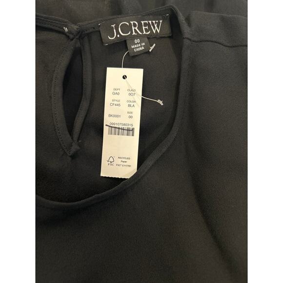 J. Crew Shirred-waist top in viscose crepe black size 00 - Picture 4 of 4